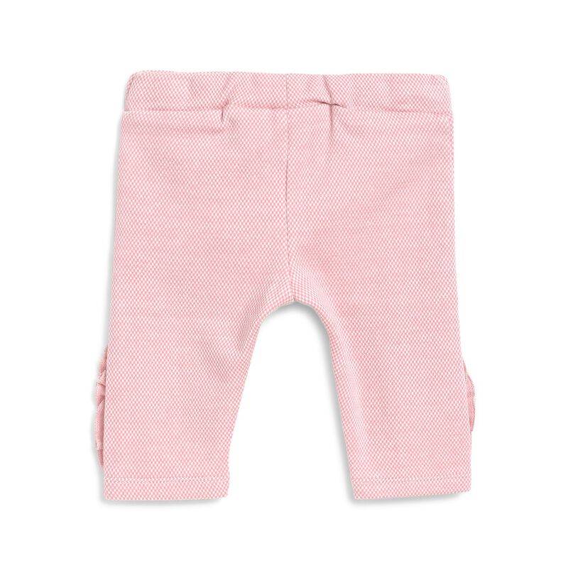 Jacquard Jersey Pink Long Trouser with Ruffle image number null